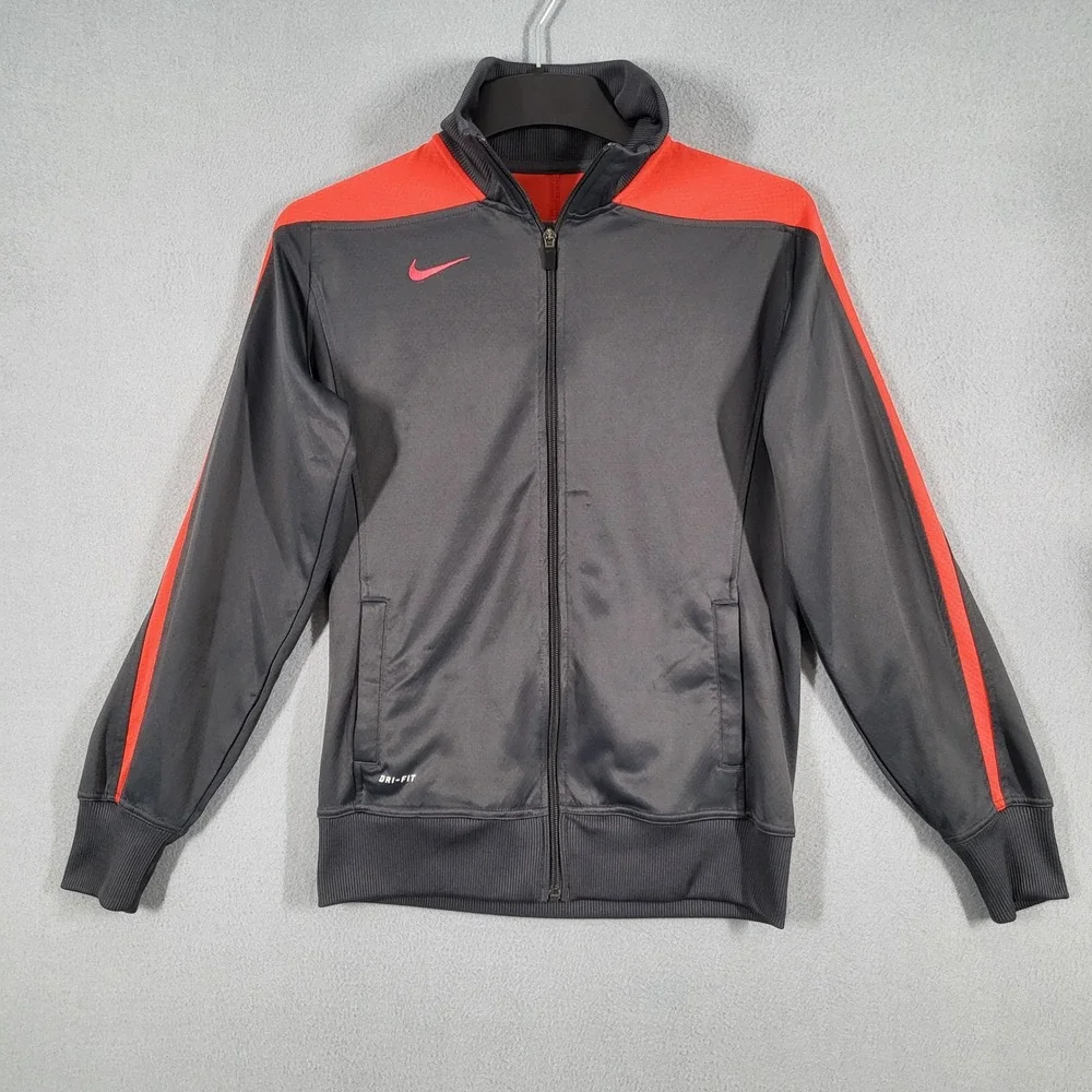 Nike Track Jacket Men's M‎ Gray Dri-Fit Full Zip Athletic Sportswear